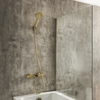 Thermostat-Wannenarmatur mit Handbrause – satiniertes Gold - Arlo