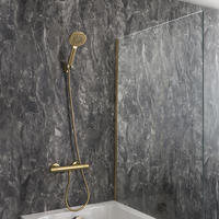 Thermostatisches Duschventil - (rund) und Handbrause – satiniertes Gold - Elsie von Hudson Reed