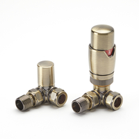 Thermostatisches Eckventilset für Heizkörper – Gebürstetes Gold - Hudson Reed