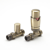 Thermostatisches Heizkörper-Ventilset,  Durchgang,  in gebürstetem Gold - Hudson Reed