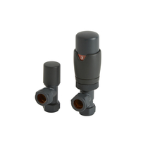 Thermostatisches Heizkörper-Winkelventilset in Grau - Hudson Reed