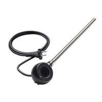 Thermostatisches WLAN-Heizelement für horizontale Heizkörper - Schwarz 1000Watt mit Stecker - ECOSO by Hudson Reed