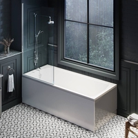 Traditionelle Duschbadewanne inkl. Badewannenaufsatz in Chrom – 170 x 70cm mit Seitenverkleidung – Richmond