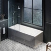 Traditionelle Duschbadewanne inkl. Badewannenaufsatz in Chrom – 1700mm x 750mm – Richmond