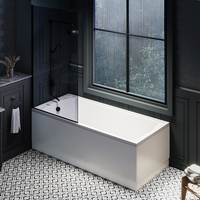 Traditionelle Duschbadewanne inkl. Badewannenaufsatz mit getöhntem Glas – 1700mm x 700mm mit Seiten- und Endverkleidung – Richmond