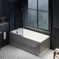 Traditionelle Duschbadewanne inkl. Badewannenaufsatz mit getöhntem Glas – 1700mm x 750mm – Richmond