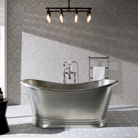 Traditionelle freistehende Badewanne aus Kupfer,  in Zinn - Hudson Reed Sienna