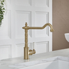 Traditionelle Küchenarmatur mit Einhebelmischer – inkl. schwenkbarem Hahn (gerade) - satiniertes Gold – Elizabeth