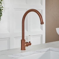 Traditionelle Küchenarmatur mit Einhebelmischer – inkl. schwenkbarem Hahn (geschwungen) – satiniertes Kupfer – Elizabeth