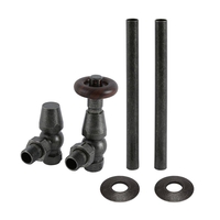 Traditionelle Winkelventile in Zinnoptik,  Thermostatisch inkl. Rohrstücke für 15mm Kupferrohre - Paar – Regent Hudson Reed