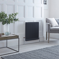 Traditioneller Anthrazite Gliederheizkörper (2-Säulen) Horizontal 600mm x 605mm - Regent & Hudson Reed