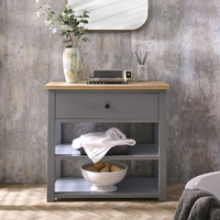 Traditioneller Waschtischunterschrank für Aufsatzbecken 840mm - ohne Aufsatzwaschbecken & einem Möbelknauf in Schwarz - Hellgrau – Stratford