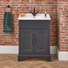 Traditioneller Waschtischunterschrank mit Waschbecken 635mm - Grauschwarz - inkl. klassischen Möbelgriffen in Schwarz - Thornton