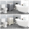 Traditionelles Bad Komplettset - mit freistehender Badewanne,  Stand-WC,  Waschbecken mit Unterschrank (B 630mm) - Thornton