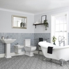 Traditionelles Badezimmerset – mit freistehender Badewanne,  Stand-WC,  Hänge-Bidet und Standwaschbecken - Chester