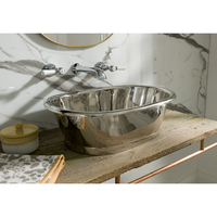 Traditionelles Kupfer Aufsatzwaschbecken - 530mm x 345mm (ohne Hanloch) - Nickel - Hudson Reed