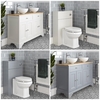 Traditionelles Set aus Aufsatzwaschbecken mit 1200mm Unterschrank & WC mit verkleidetem Spülkasten - Thornton