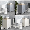 Traditionelles Set aus Aufsatzwaschbecken mit 645mm Unterschrank & WC mit aufgesetztem Spülkasten - Thornton