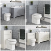 Traditionelles Set aus Doppel-Waschtisch mit 1200mm Unterschrank & WC mit verkleidetem Spülkasten - Thornton