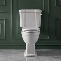 Traditionelles Stand-WC (erhöht) mit aufgesetztem Spülkasten inkl. WC-Sitz in Weiß satiniertes Gold - Richmond