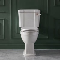 Traditionelles Stand-WC (erhöht) mit aufgesetztem Spülkasten inkl. WC-Sitz in Weiß satiniertes Kupfer - Richmond