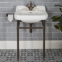 Traditionelles Waschbecken (1 Hahnloch) 560mm mit Metallgestell - geölte Bronze - Richmond