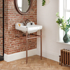 Traditionelles Waschbecken mit Gestell 56cm x 45cm,  in Kupfer - 1 Hahnloch – Richmond Hudson Reed