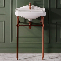 Traditionelles Waschbecken mit Metallgestell 590mm (1 Hahnloch) – satiniertes Kupfer – Regent