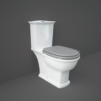 Traditionelles WC mit aufgesetztem Spülkasten – Soft-Close-Sitz Grau – RAK Washington x Hudson Reed