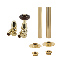 Traditionelles Winkelventilset & Rohrhülsen (thermostatisch) – poliertes Messing