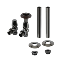 Traditionelles Winkelventilset & Rohrhülsen (thermostatisch) – schwarzes Nickel
