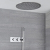 Twin Duscharmatur Unterputz Rund mit Handbrause & 400mm Duschkopf Unterputz,  von Hudson Reed