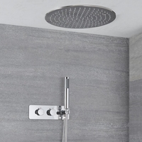 Twin Duscharmatur Unterputz Rund mit Handbrause & 400mm Duschkopf Unterputz,  von Hudson Reed