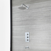 Unterputz-Dusch- und Badesystem mit Thermostat - mit 200mm rundem Duschkopf und Wanneneinlauf – Chrom - Arcadia