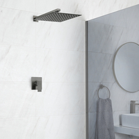 Unterputz-Duschsystem mit Armatur & 30cm x 30cm Wand-Duschkopf - Metallgrau - Orno Hudson Reed