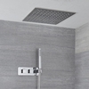 Unterputz-Duschsystem mit Thermostat – mit 400mm x 400mm Duschkopf und Handbrauseset - Chrom - Kubix