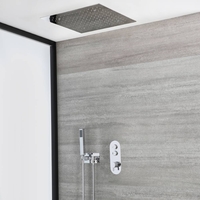 Unterputz-Duschsystem mit Thermostat – mit 500mm x 500m Unterputz-Duschkopf und Handbrauseset – Chrom – Idro