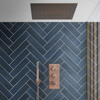 Unterputz-Duschsystem mit Thermostat,  40cm x 40cm Duschkopf & Handbrauseset,  in Kupfer Farbton – Eris Hudson Reed