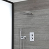 Unterputz-Duschsystem mit Thermostat und Umsteller – mit 200mm x 487mm schmalem Duschkopf und Handbrauseset – Chrom – Como