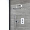 Unterputz-Duschsystem mit Thermostat und Umsteller – mit 300mm rundem Duschkopf und Handbrauseset – Chrom – Como