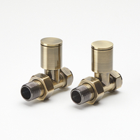 Ventilset für Heizkörper,  in gebürstetem Gold,  Durchgang - Hudson Reed