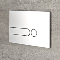 Verchromte Satin Quadratische Betätigungsplatte 150mm x 240mm mit runder Taste
