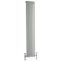 Vertikal Gliederheizkörper 1500 x 293mm 822W,  2 Säulen Weiß - Nostalgie Röhrenheizkörper - Regent von Hudson Reed