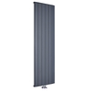 Vertikal Heizkörper 180 x 56, 5cm Mittelanschluss 2303W aus Aluminium in Anthrazit von Hudson Reed