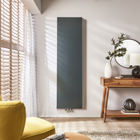 Vertikaler Design Flachheizkörper mit Seiten- und Mittelanschluss,  180cm x 40cm - Stahlblau – Rubi Hudson Reed