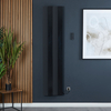 Vertikaler Design Heizkörper Elektrisch in Schwarz,  180cm x 40cm - mit Stecker – Notus V Hudson Reed