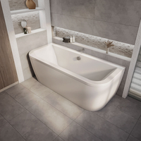 Vorwand-Badewanne abgerundet mit 2 Rückenschrägen 170cm x 75cm – Otterton Hudson Reed