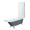 Vorwand Badewanne in Steingrau,  mit Aufsatz & Füße wählbar,  1685mm x 750mm – Links- oder Rechtsbündig – Elton Hudson Reed