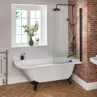 Vorwand Badewanne mit Aufsatz & Füße in Schwarz,  1685mm x 750mm,  Links- oder Rechtsbündig – Oxford Hudson Reed