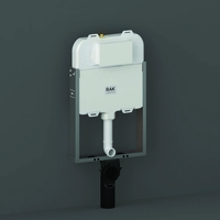 Vorwandelement für Hänge-WCs inkl. Spülkasten,  Slimline 80mm,  Betätigungsplatte Eckig,  Greige - RAK Ecofix x Hudson Reed